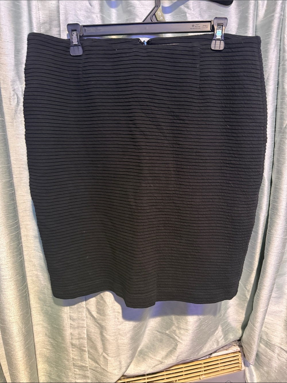Coldwater Creek Black Textured Rib Mini Skirt